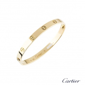 Cartier 18k Yellow Gold Love Bangle Size 19 B6035519 B&P